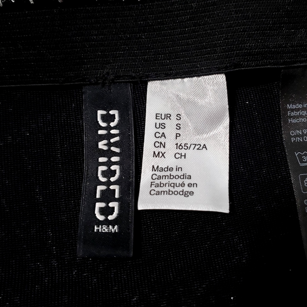 H&M black and silver shimmer sparkle retro skirt size Small glam New Years party - Picture 7 of 8